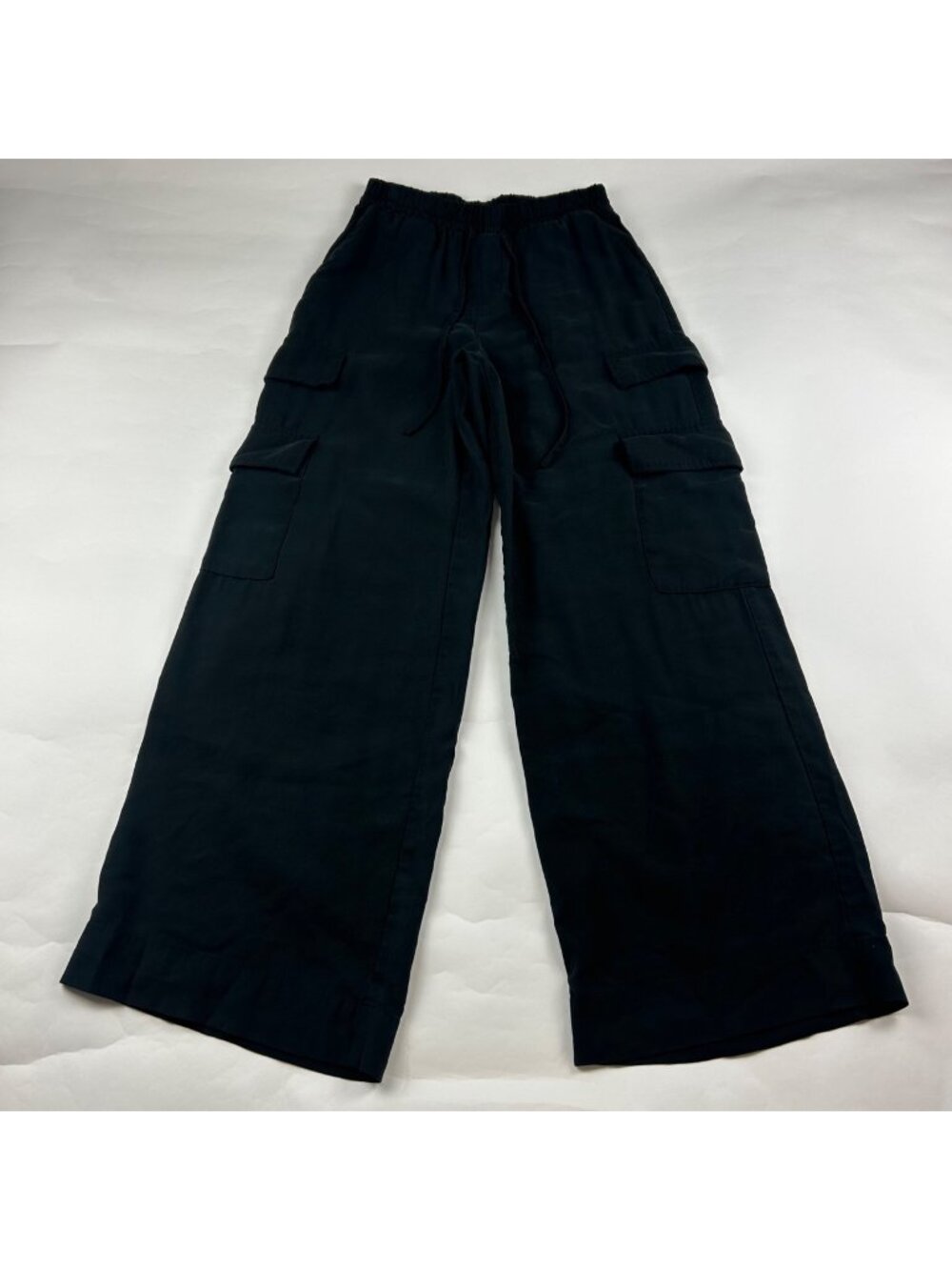 A New Day Black Soft Canvas Wide Leg Cargo Pant S